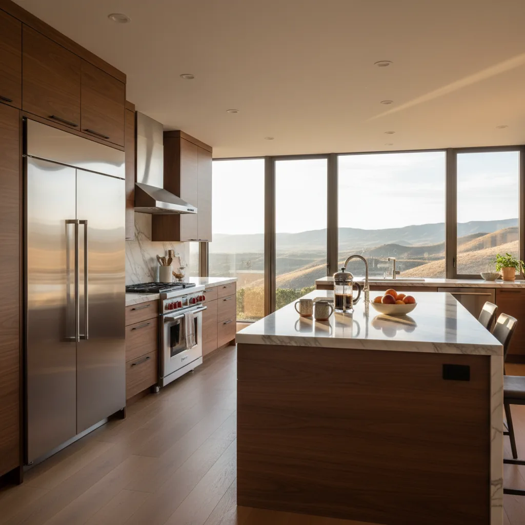 Luxury kitchen in Lone Tree Colorado with premium Sub-Zero and Wolf appliances