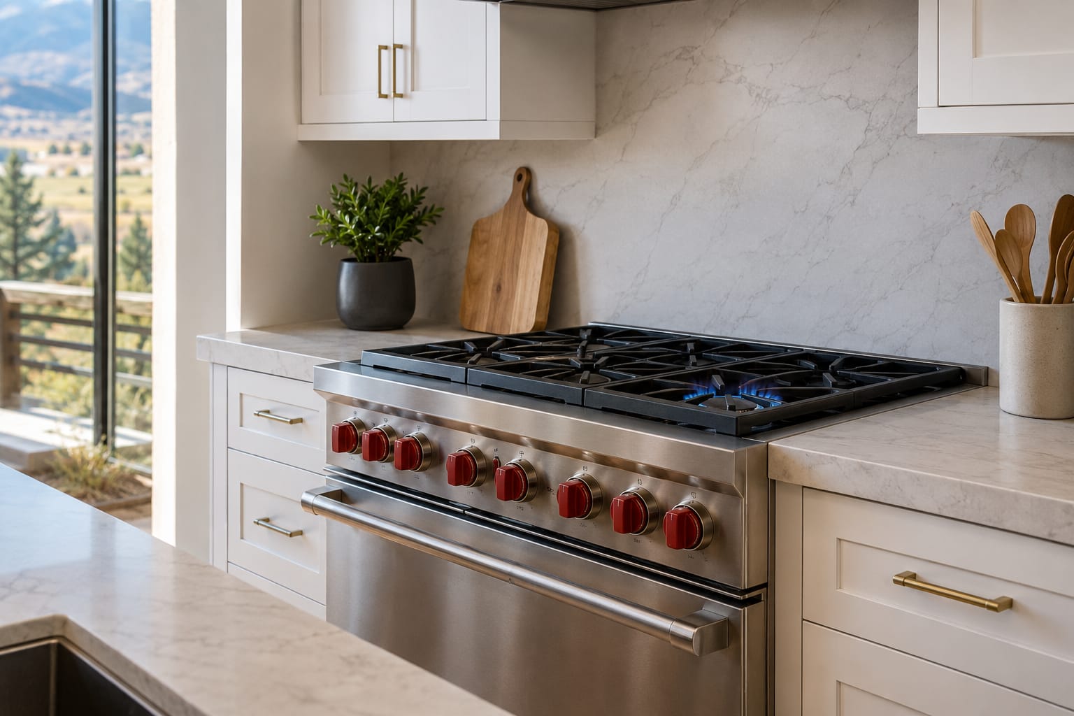 Wolf gas range repair with altitude-adjusted burner calibration